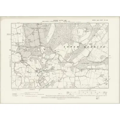 1896 Map of Sussex XIV.SW, 1899 Print