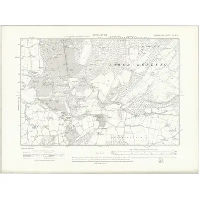 1909 Map of Sussex XIV.SW, 1912 Print