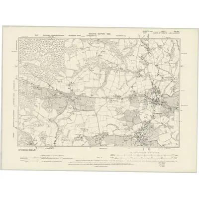 1897 Map of Sussex XIX.SE, 1899 Print