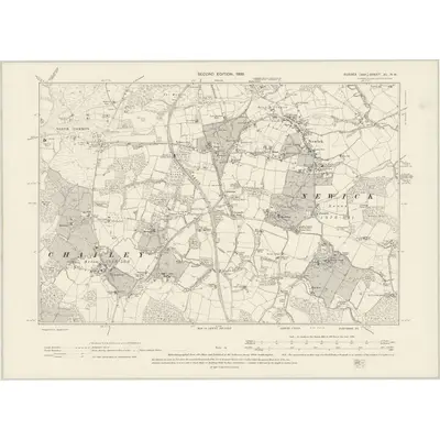 1898 Map of Sussex XL.NW, 1899 Print