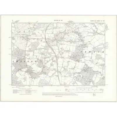1909 Map of Sussex XL.NW, 1911 Print