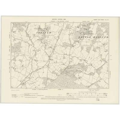 1898 Map of Sussex XL.SE, 1899 Print