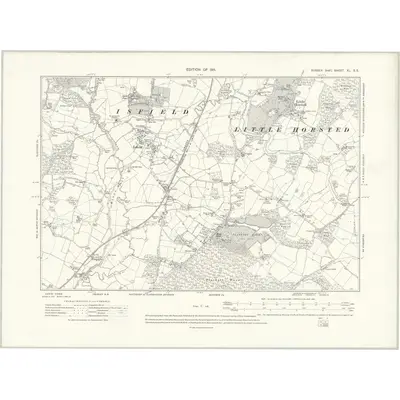 1908 Map of Sussex XL.SE, 1911 Print