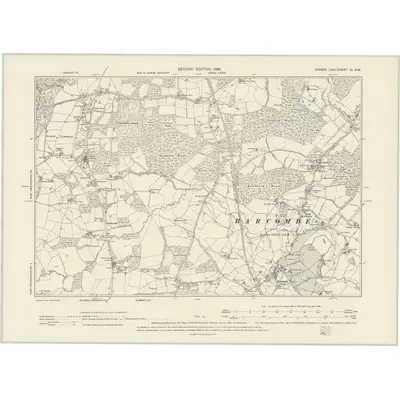 1898 Map of Sussex XL.SW, 1899 Print