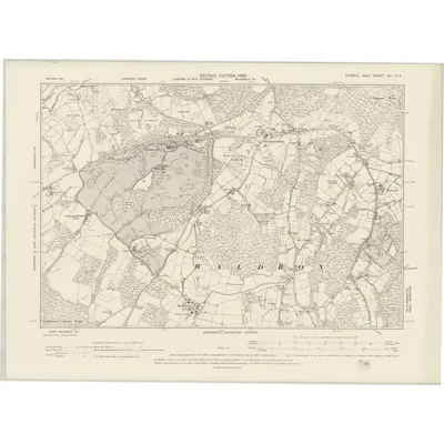 1897 Map of Sussex XLI.NE, 1899 Print