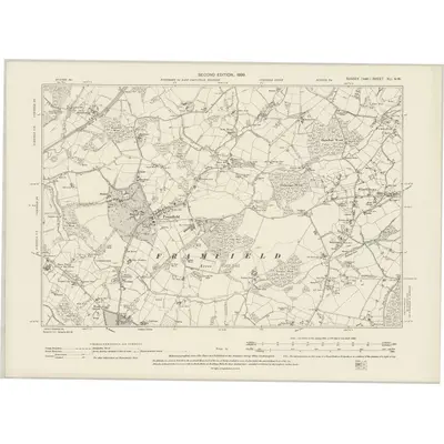 1897 Map of Sussex XLI.NW, 1899 Print