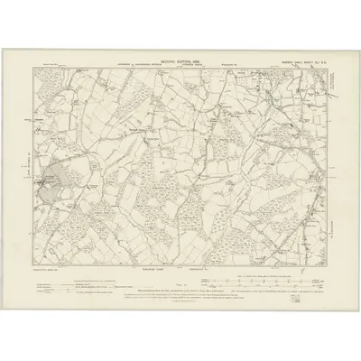 1898 Map of Sussex XLI.SE, 1899 Print