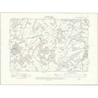 1908 Map of Sussex XLI.SE, 1910 Print