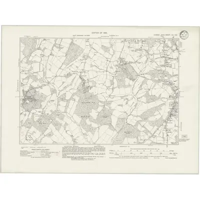 1929 Map of Sussex XLI.SE, 1933 Print