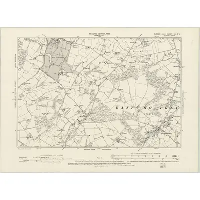 1898 Map of Sussex XLI.SW, 1899 Print