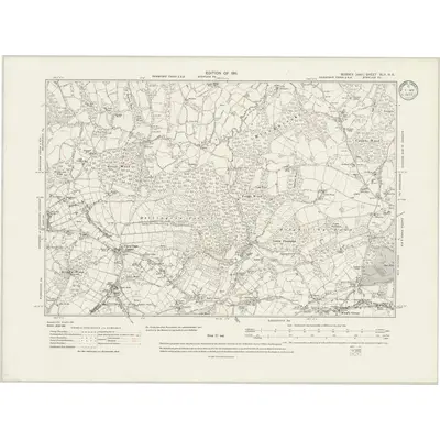 1908 Map of Sussex XLII.NE, 1933 Print