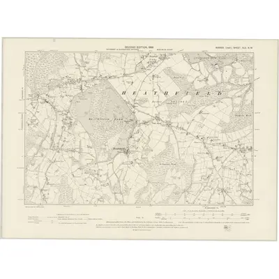 1897 Map of Sussex XLII.NW, 1899 Print