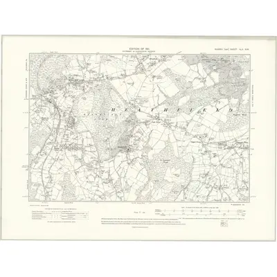 1908 Map of Sussex XLII.NW, 1911 Print