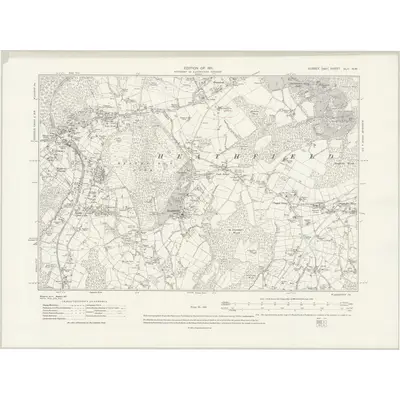 1908 Map of Sussex XLII.NW, 1931 Print