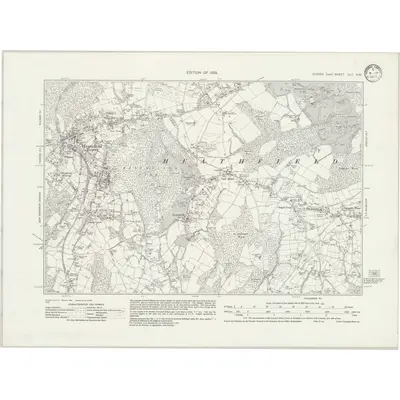 1929 Map of Sussex XLII.NW, 1932 Print