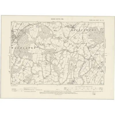 1897 Map of Sussex XLII.SE, 1899 Print