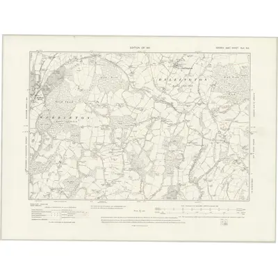1908 Map of Sussex XLII.SE, 1932 Print