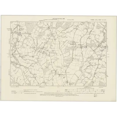 1897 Map of Sussex XLII.SW, 1899 Print