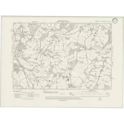 1908 Map of Sussex XLII.SW, 1933 Print