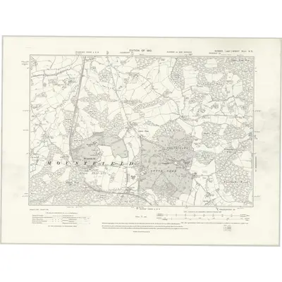 1908 Map of Sussex XLIII.NE, 1910 Print