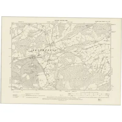 1897 Map of Sussex XLIII.NW, 1899 Print