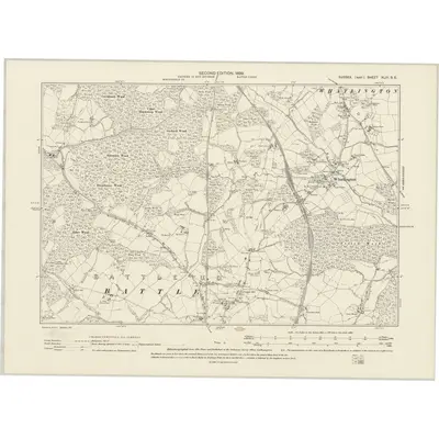 1897 Map of Sussex XLIII.SE, 1899 Print