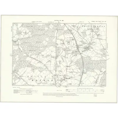 1908 Map of Sussex XLIII.SE, 1910 Print