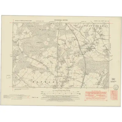 1937 Map of Sussex XLIII.SE, 1951 Print