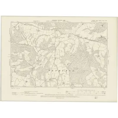 1897 Map of Sussex XLIII.SW, 1899 Print