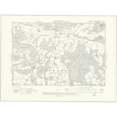 1908 Map of Sussex XLIII.SW, 1910 Print
