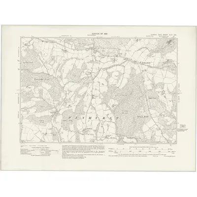 1928 Map of Sussex XLIII.SW, 1932 Print