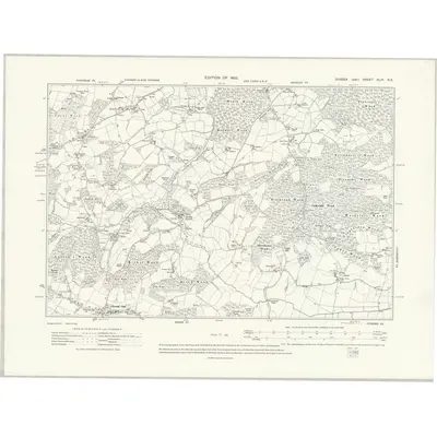 1908 Map of Sussex XLIV.NE, 1910 Print