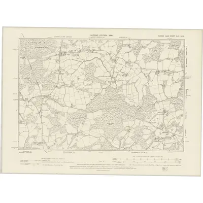 1897 Map of Sussex XLIV.NW, 1899 Print