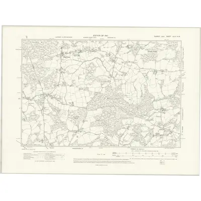1908 Map of Sussex XLIV.NW, 1910 Print