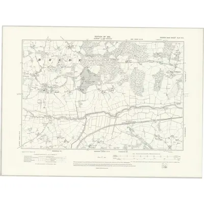 1908 Map of Sussex XLIV.SE, 1910 Print