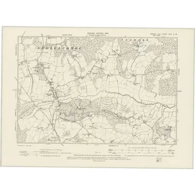 1897 Map of Sussex XLIV.SW, 1900 Print