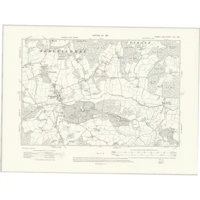 1908 Map of Sussex XLIV.SW, 1910 Print