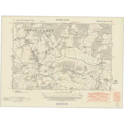 1950 Map of Sussex XLIV.SW, 1952 Print