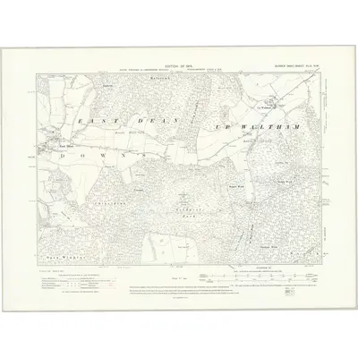 1910 Map of Sussex XLIX.NW, 1914 Print