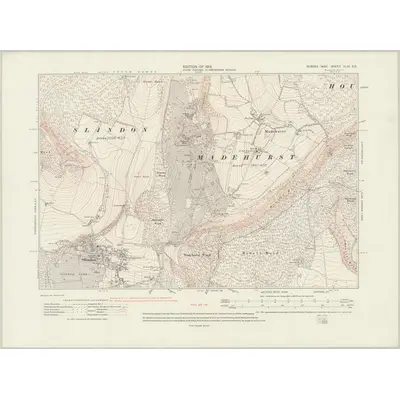 1910 Map of Sussex XLIX.SE, 1914 Print