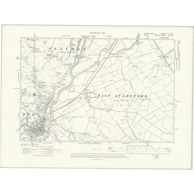 1907 Map of Sussex XLV.NE, 1910 Print