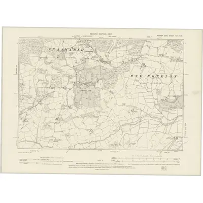 1897 Map of Sussex XLV.NW, 1900 Print