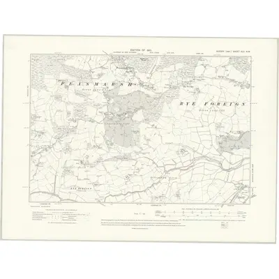 1907 Map of Sussex XLV.NW, 1910 Print