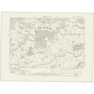 1927 Map of Sussex XLV.NW, 1930 Print