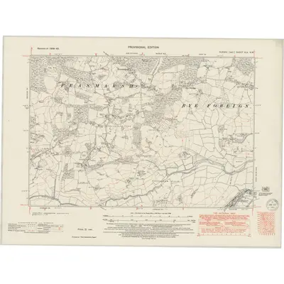 1939 Map of Sussex XLV.NW, 1949 Print