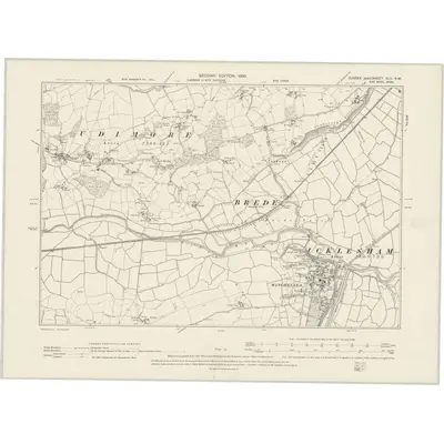 1897 Map of Sussex XLV.SW, 1899 Print