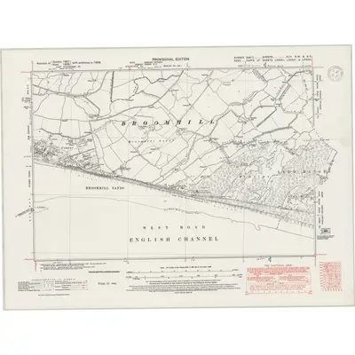 1938 Map of Sussex XLVI.SW & SE, 1947 Print