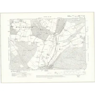1909 Map of Sussex XLVII.NW, 1914 Print