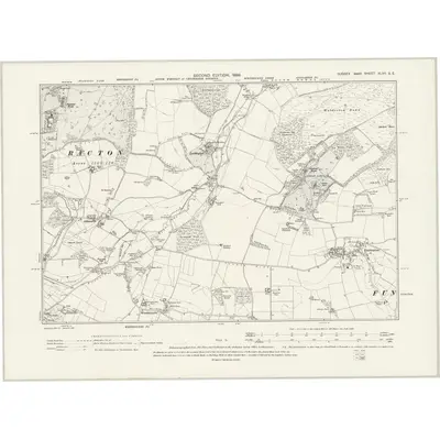 1896 Map of Sussex XLVII.SE, 1899 Print