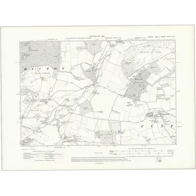 1910 Map of Sussex XLVII.SE, 1914 Print